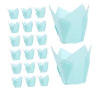 VERDANVERSE 100 Pièces Caissettes Pâtisserie Lotus Papier Chaleur Lhuile Moules à Cupcakes Muffins Tasses Cuisson Bleu Styles