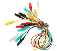 VERDANVERSE 10pièces Lot Câbles de Test Électriques avec Pinces Crocodile Double Extrémité Isolées Fils de Liaison Codés Couleur pour Circuits Basse Tension Usage Laboratoire et Diagnostic