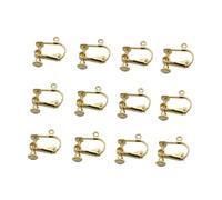 VERDANVERSE 12 Pièces Boucles Oreilles Non Percées Clip Dorées Légères pour Femmes et Composants Ouverts avec Trou Adaptées pour Usage Quotidien et Occasions Diverses
