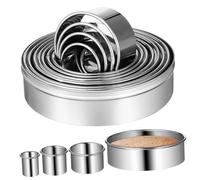VERDANVERSE 12pièces Anneaux à Mousse Acier Inoxydable Moules à Gâteaux Muffins Et Cookies De Pâtisserie Pratique avec Boîte De Rangement