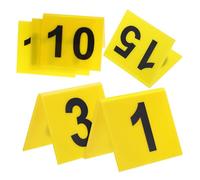 VERDANVERSE 15 Pièces Marqueurs Numéro de Table Plastique de Jaune et Noir Marqueurs de Preuves Stables et Lisibles pour Restaurant Jeu et Décoration Multifonctionnelle