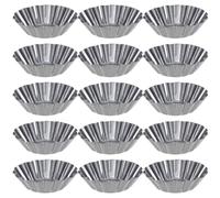 VERDANVERSE 15 pièces Moules à Tartelettes Acier Épais Lot de Antiadhésifs et Résistants Chaleur pour Muffins Pudding et Desserts Maison