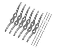 VERDANVERSE 18 Pcs Fixation de Pont en Acier Inoxydable à Double Corne, | Fixation Polie, Trous Prépercés, Engagement Rapide, Réduit L’abrasion, Usage pour Pontons et Opérations Marines