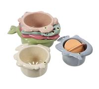 VERDANVERSE 1ensemble Set De Jouets De Bain Pour Carton Animé De Gobelets Empilables Avec Poissons Colorés Pour Amuser Les Tout-petits Pendant Le Bain