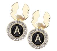 VERDANVERSE 1paire Cufflinks Alphabetiques Doré avec Strass Boutons De Élégants pour Hommes Accessoires De Mariage Et Événements Formels