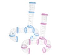 VERDANVERSE 2 Ensembles Set de Tubes Transparents pour Cage de Hamster Accessoires Modulables Jeu Tunnel Splicable pour Élargir et Stimuler Activité des Hamsters