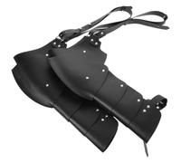 VERDANVERSE 2 Pièces Armure de Contrainte Noire en Cuir Synthétique Structure Multibride et Design Double Épaule pour Cosplay Médiéval Ajustable et Confortable