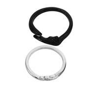 VERDANVERSE 2 Pièces Bague Couple Dames Son Bague De Couples Ange Femme La Deux Apparition Plaqué Yin Noir De Zinc