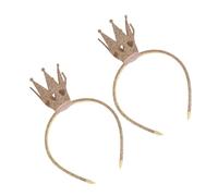 VERDANVERSE 2 Pièces Bandeau Couronne Doré Brillant pour Fête Bandeaux Princesse avec Cœurs Découpés Accessoires de Cheveux Réutilisables pour Anniversaire Halloween et Célébrations et Femmes