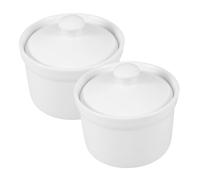 VERDANVERSE 2 pièces Bol Céramique avec Couvercle pour Cuisson Vapeur Bol à Œufs Vapeur et Ragoût Polyvalente pour et Desserts
