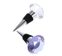VERDANVERSE 2 pièces Bouchons de Bouteille Cristal Bouchon Hermétique pour Vin et Cocktail Matériau et Prolongateur de Fraîcheur Assortiment Transparent