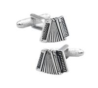 VERDANVERSE 2 pièces Boutons de Manchette Homme Cuivre Doré Classique Accessoires pour Chemise Business Design Musique et Accordéon Noir Lot de Style Élégant et Facile à Porter