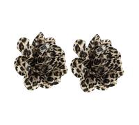 VERDANVERSE 2 Pièces Broche Fleur Imprimé Léopard en Tissu pour Robe de Soirée ou Tailleur Bijou Décoratif Floral pour Femme
