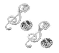 VERDANVERSE 2 pièces Broche Note de Musique et Microphone Métal Argenté Lot de Épingles Originales pour Vêtements Sacs Chapeaux Accessoires Cadeau Nouvel An pour Femmes Hommes et Musiciens