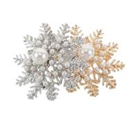 VERDANVERSE 2 Pièces broches dames broches de broche en perles simulées de neige bijoux pour Noël accessoires de robe en tissu de neige