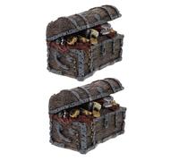 VERDANVERSE 2 Pièces Décoration Aquarium Coffret Au Trésor Résine Ornement Unique pour Paysage sous-Marin Figurine Sûre et Créative pour Aquarium Poissons