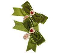 VERDANVERSE 2 Pièces Épinglette de mariage noeud de costume nœud de mariage Ornement d'arc de Noël épinglette de Noël Velours Olive Green