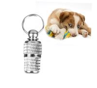 VERDANVERSE 2 pièces Étiquette Identification Animaux Inoxydable Argenté Tube Adresse pour Chien et Chat Attaches pour Collier