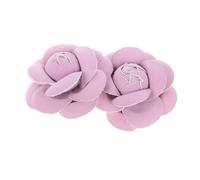 VERDANVERSE 2 pièces Fleurs Camélia Cuir Synthétique pour Décoration DIY Vêtements Chaussures Chapeaux Embellissements Floraux Violets