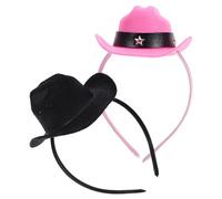 VERDANVERSE 2 Pièces Mini Chapeaux Cowgirl Décoratifs sur Serre-tête Bandeaux Cheveux Vintage Légers pour Fêtes à Thème Anniversaires Mariages et Carnaval