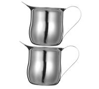 VERDANVERSE 2 Pièces Pichet à Lait Inoxydable pour Espresso et Latte Mousseur à Lait et Facile à Nettoyer pour Café et Thé Design Élégant Portable Lot