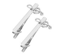 VERDANVERSE 2 pièces Pince Cravate Brillant avec Note Musicale Lot de Clips Élégants pour Hommes Accessoire Stable et pour Mariage Bureau et Fête