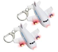 VERDANVERSE 2 Pièces Porte-clés Avion Lumineux LED Son, Plastique, Design Unique et Stylé, Accessoire pour Paquet et Présent D'anniversaire Garçon et Filles