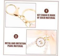 VERDANVERSE 2 Pièces Porte Clés Voiture Nœud avec Perles Imitation Lot de Accessoire Mode pour Sacs Ceinture et Sac à Dos et Décoration Polyvalente
