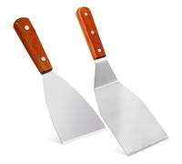 VERDANVERSE 2 pièces Spatule Cuisine Inoxydable Grand Modèle avec Manche Set pour Cuisson Polyvalente Poêlage Grillade et Pâtisserie Résistante et Confortable pour et Steak