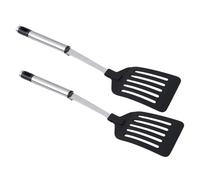 VERDANVERSE 2 pièces Spatules de Cuisine Acier Inoxydable Ustensiles pour Poêles Antiadhésives Manche Long pour Cuisson Sûre Adaptées Maison et Restaurant Set Pratique Suspension