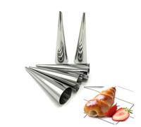 VERDANVERSE 20 Moules à Croissants Coniques en Acier Inoxydable 430, Grands, Argentés, Fourniture de Pâtisserie Réutilisable pour Fabrication, Ustensiles Pâtisserie pour Usage Domestique