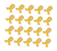 VERDANVERSE 20 Pièces Broche Ruban Métallique Jaune Pin de Sensibilisation Émaillé Accessoire pour Campagne Caritative et Événement de Soutien