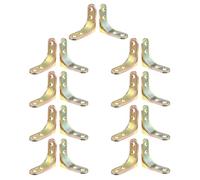 VERDANVERSE 20 Pièces D'équerres Robustes en Fer Couleur Or pour Fixation Stable D'assemblage à Angle Droit, Support pour Meubles et Étagères