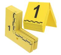VERDANVERSE 20 Pièces Panneaux de Marquage de Preuve avec Échelle de Mesure et Numérotation Séquentielle Jaunes en Plastique Surface Réfléchissante, Haute Résistance pour Scène de Crime
