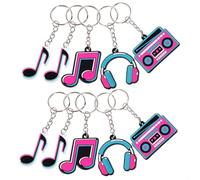 VERDANVERSE 20pièces Porte-clés Thème Musical Pvc Porte-clef Note de Musique Vintage Accessoires Décoratifs pour Clés et Sacs Cotillons Anniversaire Musique Lot de Modèles