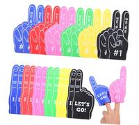 VERDANVERSE 24 pièces Doigts de Mousse Géants Colorés EVA Rouges Jaunes Bleus Verts Noirs Rose Confortables et Durables pour Animations Sportives et Fêtes