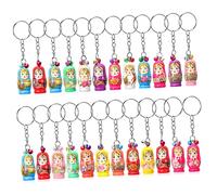 VERDANVERSE 24 pièces Porte Clés Matriochka Russe Cloches Pendentifs Créatifs pour Sacs à Clés et Décorations Originales
