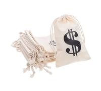 VERDANVERSE 24 Pièces Sacs Coton Beige avec Signe Sacs à Cordon Réutilisables pour Fête Anniversaire Décor Pirate et Far West et Cadeaux Garçon Fille