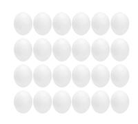 VERDANVERSE 24 Œufs Factices Blancs en Plastique 2 Cm Faux Œufs pour Perroquets et Conures Accessoires de Dressage du Comportement des Oiseaux Artificiels Réalistes pour Élevage