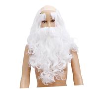 VERDANVERSE 2ensembles Père Noël Blanc avec Barbe Longue et Sourcils Perruque Accessoires Cosplay Coiffe