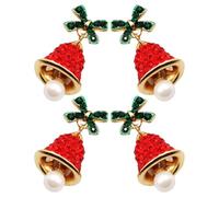 VERDANVERSE 2pièces Boucles Oreilles Pendantes Clochette Avec Cristaux Et Noeuds Perles Bijoux Pour Noel Et Fêtes De Fin Année