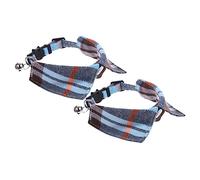 VERDANVERSE 2pièces Collier à Carreaux pour Chat avec Clochette Collier Réglable pour Animal De Compagnie Petit Décoratif pour Chien