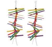 VERDANVERSE 2pièces Jouets à Mâcher pour Perroquet Échelles Multicolores Et Perches pour Oiseaux Accessoires De Cage pour Éveiller Intérêt Oiseaux