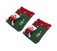 VERDANVERSE 2pièces Sacs De Bonbons De Feutre Sacs à Cordon Pour Noël Bonbons Friandises Calendrier De Fournitures Pour Fêtes De Noël