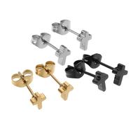 VERDANVERSE 3 Paires Boucles Oreilles Croix Acier Inoxydable Unisexe Minimalistes Petits Clous Oreille Cartilage pour Femmes et Hommes Mode Hip Hop