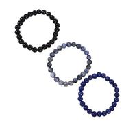 VERDANVERSE 3 Pièces Bracelets Pierres Naturelles Bracelets Élastiques Perles Unisexes Bijoux Femme Élégants pour Cadeaux et Occasions Spéciales