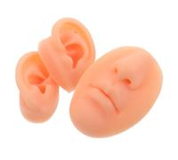 VERDANVERSE 3 Pièces Silicone Body Piercing Practice Set Flexible Human Ear Nose Mouth Models Soft Reusable Silicone Simulation For Makeup Training And Teaching