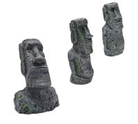 VERDANVERSE 3 Pièces Statues Moai Décoration Durable pour Aquarium et Terrarium Reptile Ornements Paysagers Sécurisés et Mystérieux