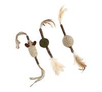 VERDANVERSE 3pièces Jouets à Gratter pour Chats avec Plumes Bâtons Amusants Interactifs Couleurs pour Exercice Et Renforcer Le Lien avec Votre Animal