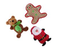 VERDANVERSE 3pièces Jouets De Noël Squeak pour Chiens Jouets à Mordre Peluche Résistants pour Chiots Accessoires Ludiques pour Éveiller Et Amuser Vos Animaux De Compagnie